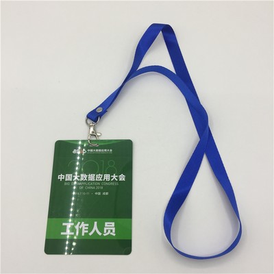 One Holes Plastic Exhibition Card with Lanyard