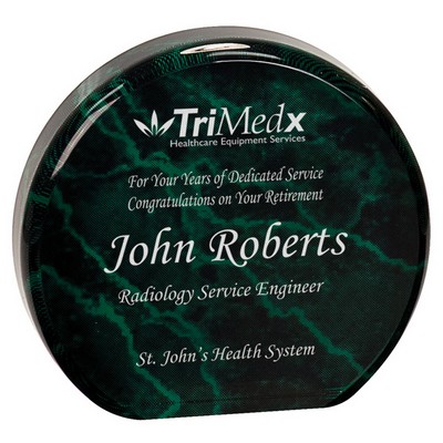3 1/2" Green Marble Acrylic Circle
