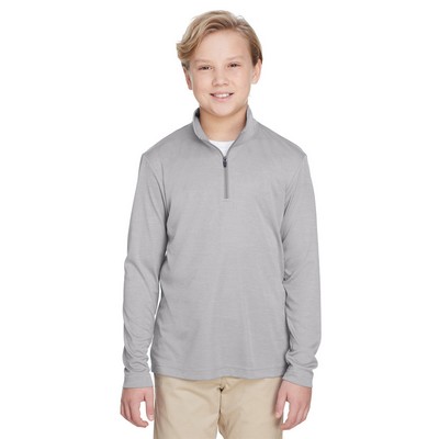 Team 365 Youth Zone Sonic Heather Performance Quarter-Zip Pullover Sweater