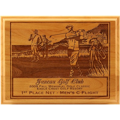 Red Alder Lasered Wood Golf Plaque
