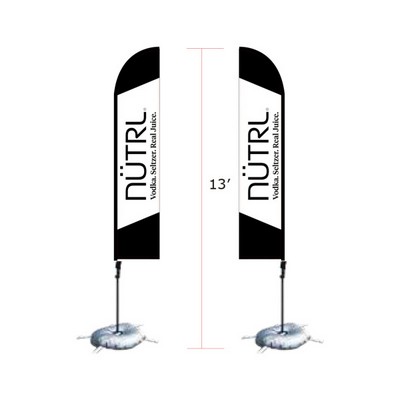 13' Double Side Fiber Glass And Aluminum Sail Flag Signs