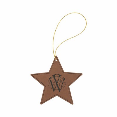 Dark Brown Leatherette Star Ornament
