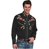 Men's Shirt w/Floral Embroidery