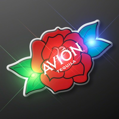 Red Rose LED Body Light Pins - PRINTED