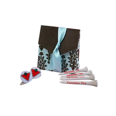 Tiffany Blue Stand Pillow Box w/ 15 Golf Tees + 2 Markers