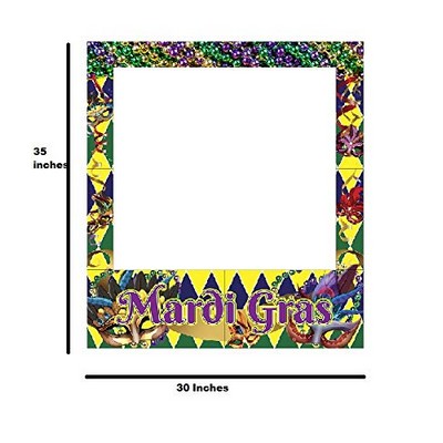 Mardi Gras Themed Party Photo Frame Prop, 35 X 30"