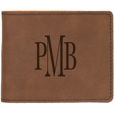 Bifold Wallet, Laserable Leatherette, 4-1/2" x 3-1/2"
