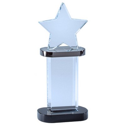 Optical Crystal Frosted Star Tower Award (3 ½" x 8 ¼")