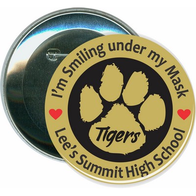 I'm Smiling Under My Mask, School, COVID-19, Coronavirus - 3'' Round Button