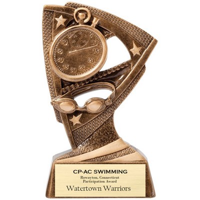 6 ¼" Antique Gold Star Swimming Resin Trophy