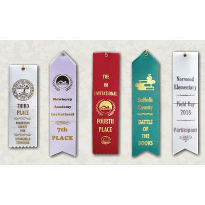 Custom Finished Top Award Ribbons 1 5/8" x 6"