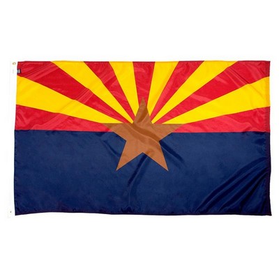 Arizona Indoor Parade Flag w/Pole Hem And Fringe (4'x6')