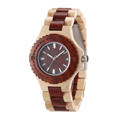 Red Sandalwood & Maple Calendar Watch