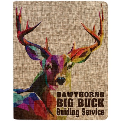 Burlap Portfolio with Notepad