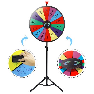 24" Color Prize Wheel With Folding Tripod Floor Stand