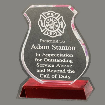 Crystal Badge Design Award to Honor Police and Firefighters With Red Base