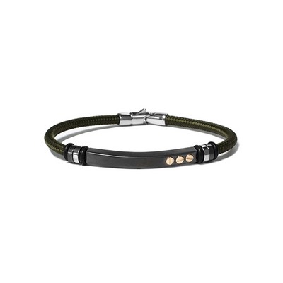 CJ Steelx "The Emilio" Stainless Steel and Nautical Rope Bracelet - Green