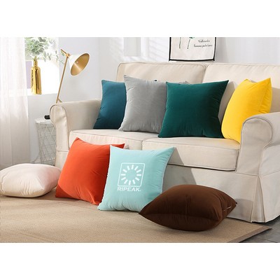 15.8 x 15.8" Premium Square Polyester Short Plush Throw Pillowcase With Hidden Zipper