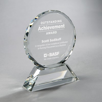 Faceted Circle Wedge on Slant Side Base (5"x6.5"x1.5")