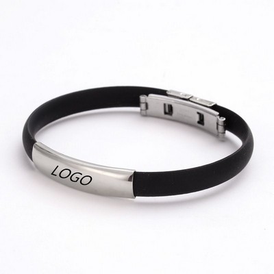 Stainless Steel Silicone Wristband
