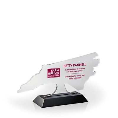 North Carolina Award with Black Wood Base - UV Print