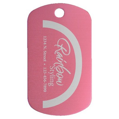 Anodized Aluminum Pink G.I. Tags, Engraved, 1" x 2"
