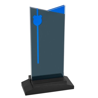 Police Award Black Wood Base