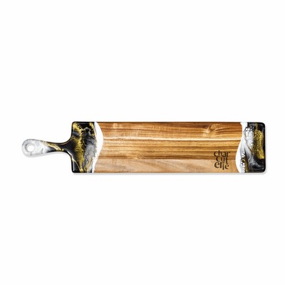 Baguette Acacia Cheeseboard Gold Onyx Black
