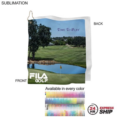 24Hr Express Ship- Microfiber Suede Shammy Golf Towel, Finished size 15x15, Sublimated