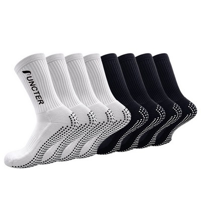 Men's Anti-slip Mid-calf Football Socks W/Dot Grip