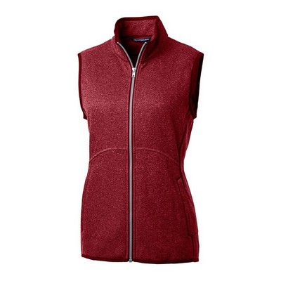 Cutter and Buck Ladies Mainsail Sweater-Knit Full Zip Vest (Straight Zipper)