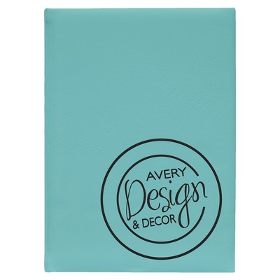 7" x 9 1/2" Teal Leatherette Sketch Book-Unlined Paper