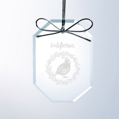 Beveled Glass Long Octagon Ornament