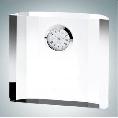 Fantasy Block Crystal Clock, 4 1/2"H