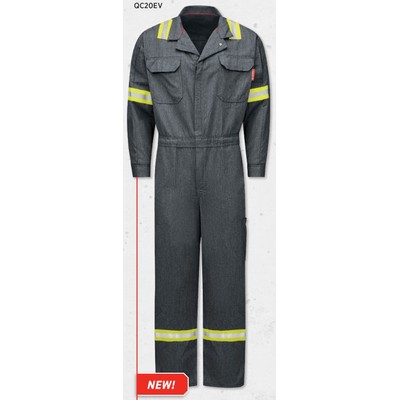 Bulwark™ iQ Series® Men's Enhanced Visibility Mobility Coverall - Gray Enhanced