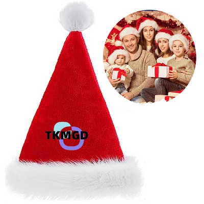 Festive Glitter Christmas Plush Santa Hats