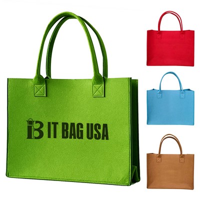 Open Top Large Felt Tote Bag