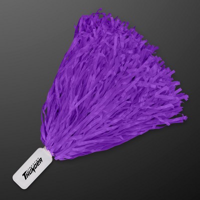 Economy Purple Pom Poms (NON-Light Up) - PRINTED