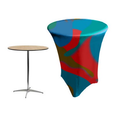 30 x 43" Spandex Cocktail Table Cover, Custom Printed Table Cover With Leg Bottom