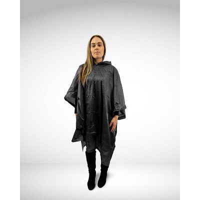Vinyl Poncho, Black, 50"W x 80"L