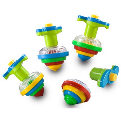 LED Light Up Flashing UFO Bouncing Spinning Tops With Gyroscope