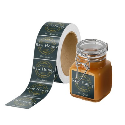 Outdoor Durable Clear Polyester Roll Label w/Back Adhesive (18 to 27 Square Inch)