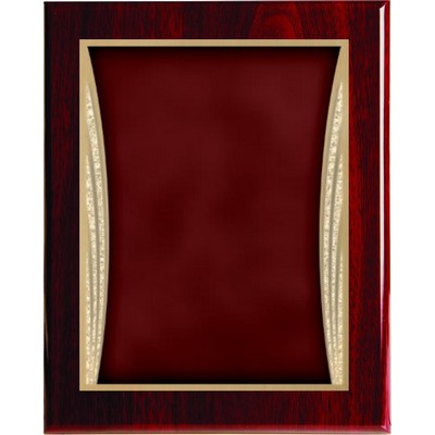 Rosewood Piano Finish Plaque with Red Showtime Brass Plate, 9 x 12"