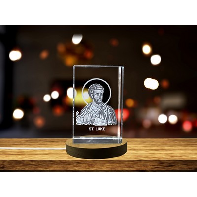 St. Luke 3D Engraved Crystal Trophy Award Gift for Artists & Physicians