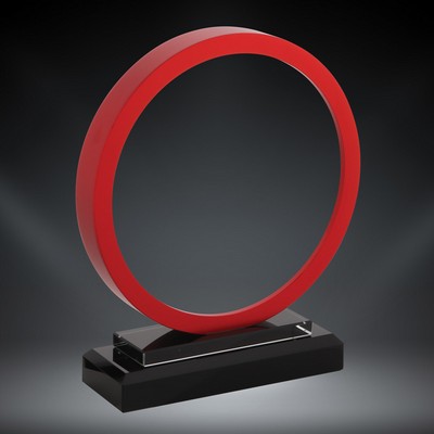 Stargate Glass Award with Red Ring, 7"H