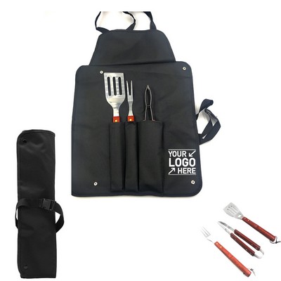 4" 1 Apron Stainless Steel Bbq Set