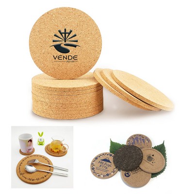 4" Round Cork Coaster