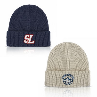 Embroidered Cuffed Knitted Beanie