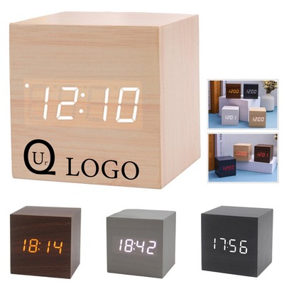Wooden Electronic Desk Alarm Clock