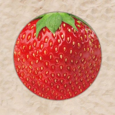63 x 63" Strawberry Shaped Soft Custom Shape Towels Microfiber Beach Towels - Two Side Printing